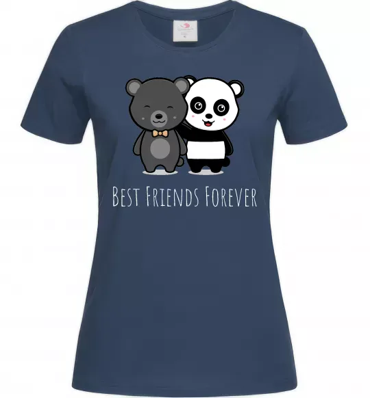 Жіноча футболка Best friend bears Темно-синій фото