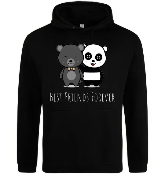 Женская толстовка (худи) Best friend bears Черный фото