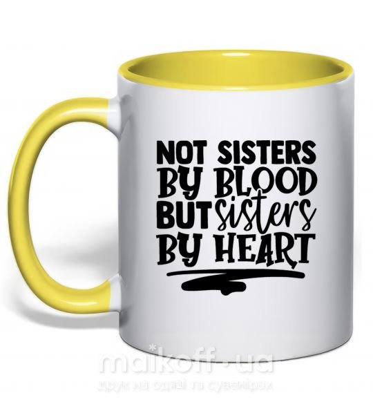 Чашка з кольоровою ручкою Best sisters Сонячно жовтий фото