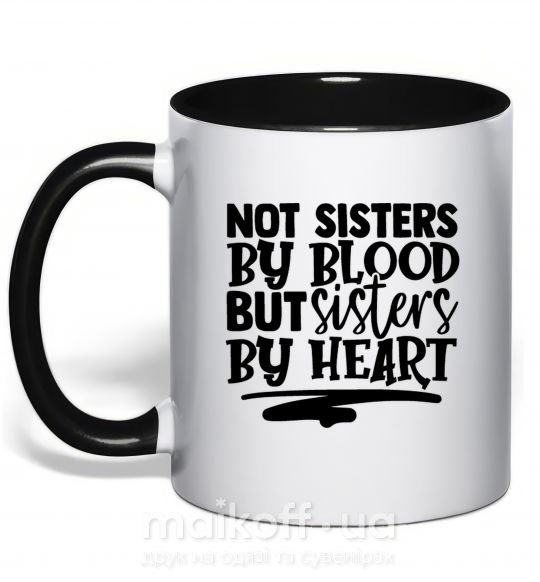 Чашка з кольоровою ручкою Best sisters Чорний фото