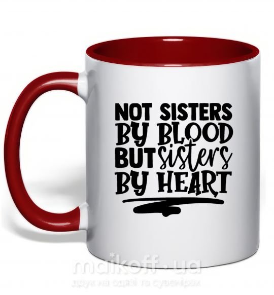 Чашка з кольоровою ручкою Best sisters Червоний фото