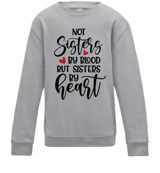 Детский Свитшот Best sisters by heart Серый меланж фото