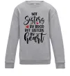 Детский Свитшот Best sisters by heart Серый меланж фото