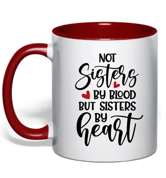 Чашка с цветной ручкой Best sisters by heart Красный фото