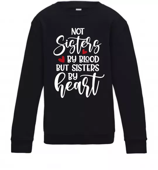 Детский Свитшот Best sisters by heart Черный фото