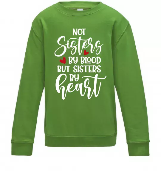 Детский Свитшот Best sisters by heart Лаймовый фото