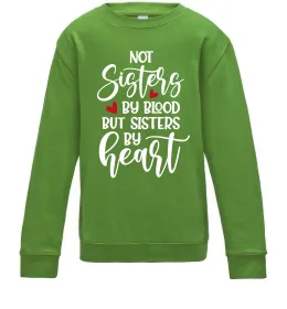 Детский Свитшот Best sisters by heart Лаймовый фото