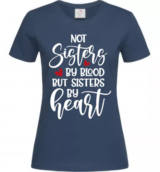 Женская футболка Best sisters by heart Темно-синий фото