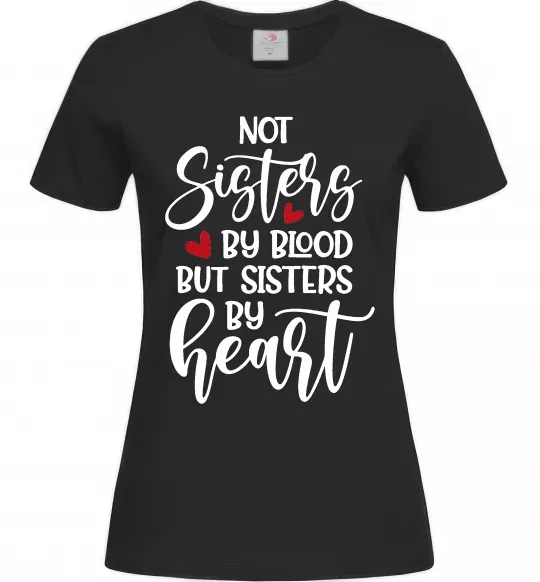 Женская футболка Best sisters by heart Черный фото
