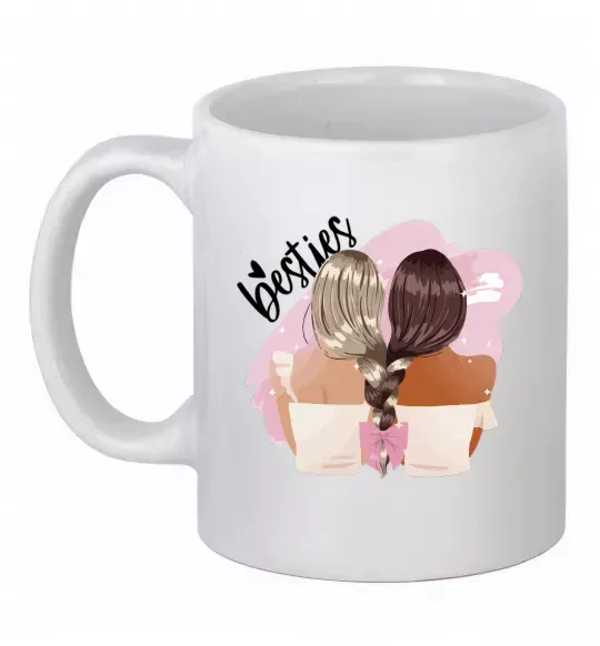 Чашка керамічна Besties подружки Білий фото