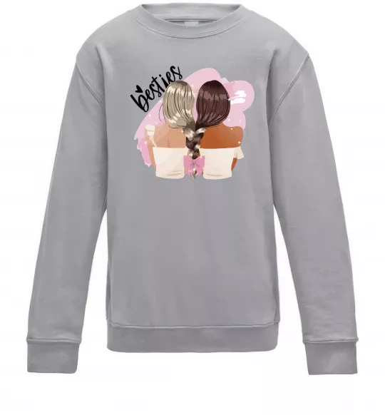 Дитячий світшот Besties подружки Сірий меланж фото