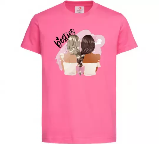 Детская футболка Besties подружки Ярко-розовый фото