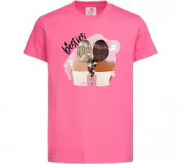 Детская футболка Besties подружки Ярко-розовый фото