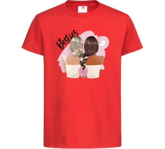 Детская футболка Besties подружки Красный фото