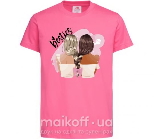 Детская футболка Besties подружки Ярко-розовый фото