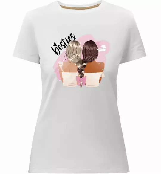 Женская премиум футболка Besties подружки Белый фото