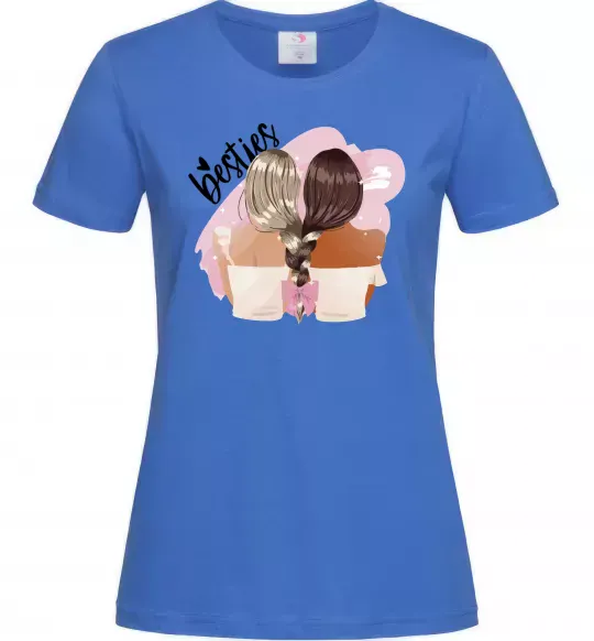 Женская футболка Besties подружки Ярко-синий фото