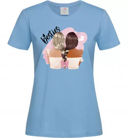 Женская футболка Besties подружки Голубой фото