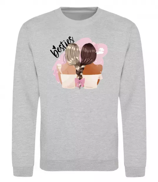 Свитшот Besties подружки Серый меланж фото