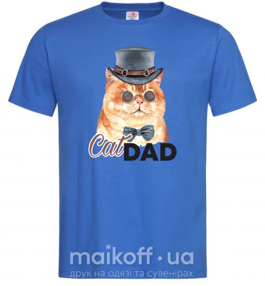 Мужская футболка Кот CatDAD Ярко-синий фото