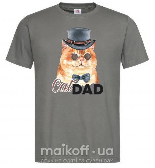 Мужская футболка Кот CatDAD Графит фото