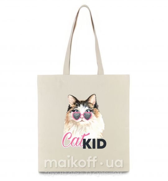Эко-сумка Кошечка CatKID Бежевый фото