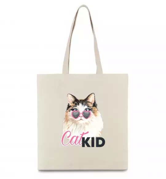 Еко-сумка Кошечка CatKID Бежевий фото