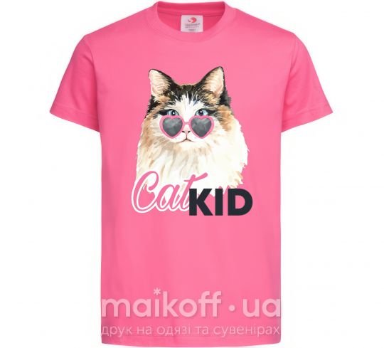 Дитяча футболка Кошечка CatKID Яскраво-рожевий фото