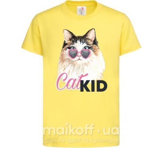 Дитяча футболка Кошечка CatKID Лимонний фото
