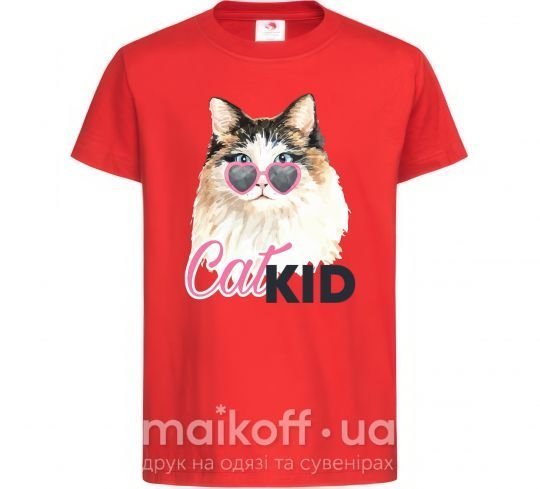 Детская футболка Кошечка CatKID Красный фото