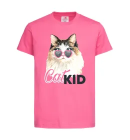 Дитяча футболка Кошечка CatKID Яскраво-рожевий фото