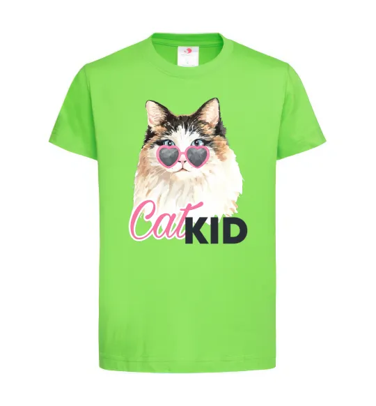 Дитяча футболка Кошечка CatKID Лаймовий фото