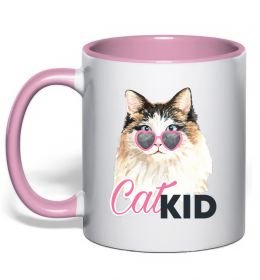 Чашка з кольоровою ручкою Кошечка CatKID