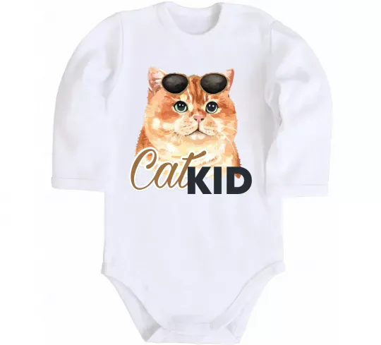 Дитячий бодік Котик CatKID Білий фото