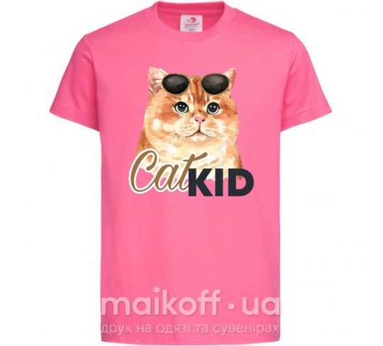 Дитяча футболка Котик CatKID Яскраво-рожевий фото