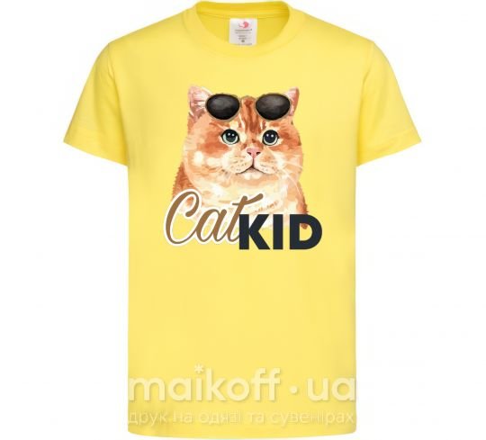 Дитяча футболка Котик CatKID Лимонний фото