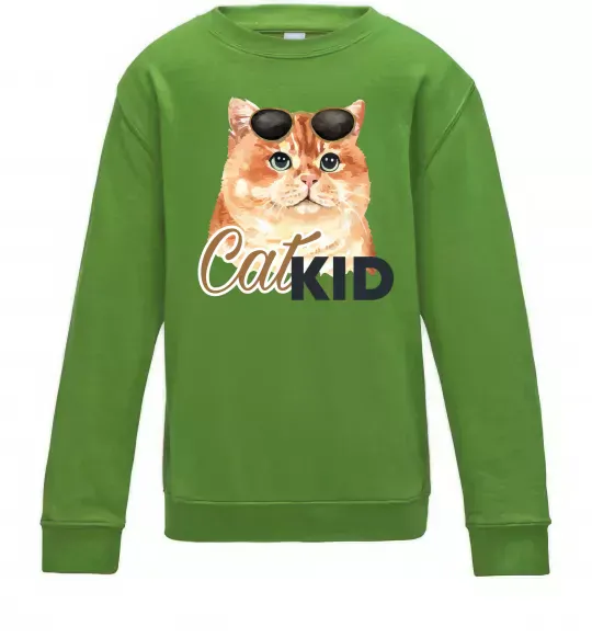 Дитячий світшот Котик CatKID Лаймовий фото