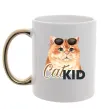 Чашка з кольоровою ручкою Котик CatKID Золото Чашка з кольоровою ручкою Котик CatKID Золото фото