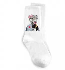 Шкарпетки Леопард мама Білий фото