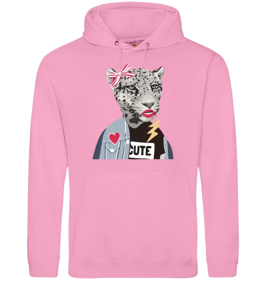 Жіноча толстовка (худі) Леопард мама Рожевий фото