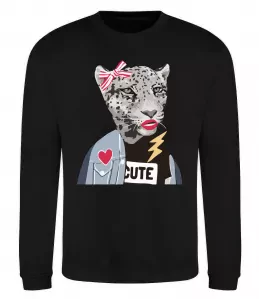 Свитшот Леопард мама Черный фото