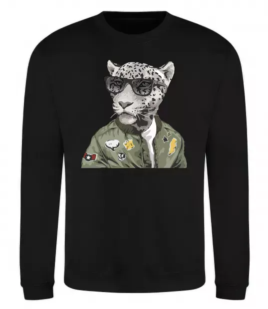 Свитшот Леопард папа Черный фото