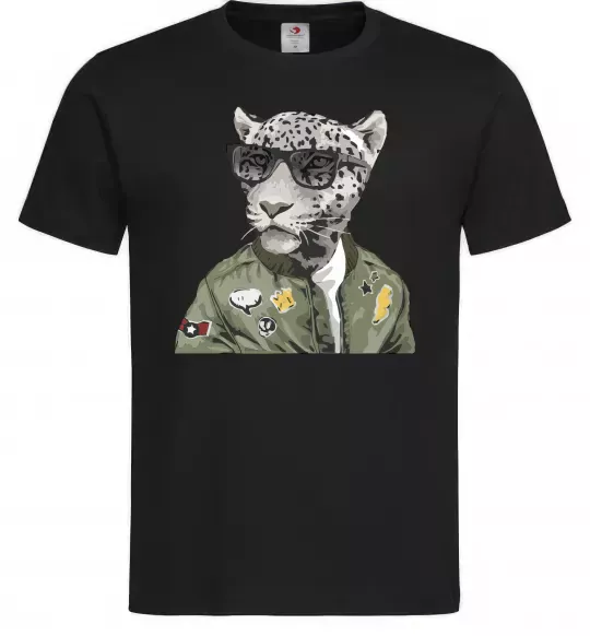 Чоловіча футболка Леопард папа Чорний фото