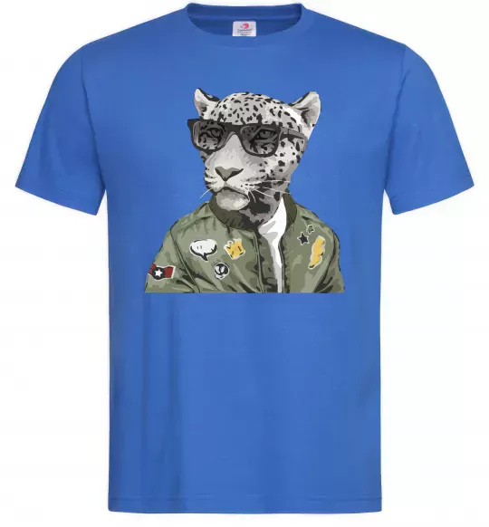 Чоловіча футболка Леопард папа Яскраво-синій фото