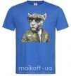Мужская футболка Леопард папа Ярко-синий фото