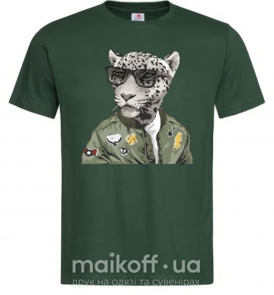Чоловіча футболка Леопард папа Темно-зелений фото