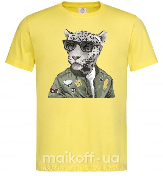 Мужская футболка Леопард папа Лимонный фото