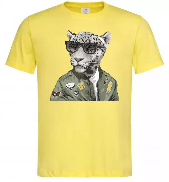 Чоловіча футболка Леопард папа Лимонний фото