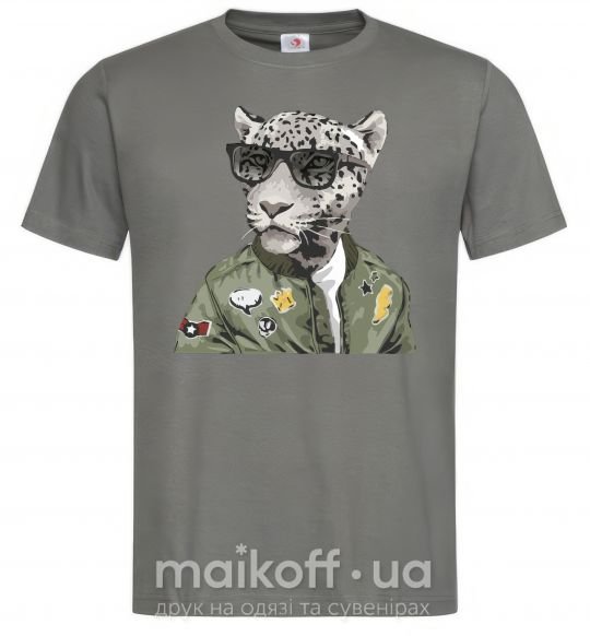 Чоловіча футболка Леопард папа Графіт фото