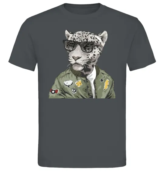 Чоловіча футболка Леопард папа Графіт фото